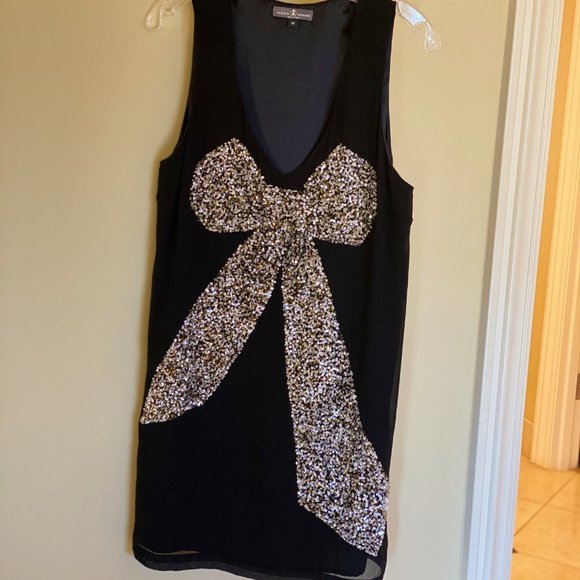 Alexia Admor Sequined Bow Silk Dress Size M - Picture 5 of 8